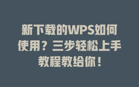 新下载的WPS如何使用?三步轻松上手教程教给你! 1 新下载的WPS如何使用?三步轻松上手教程教给你! 一